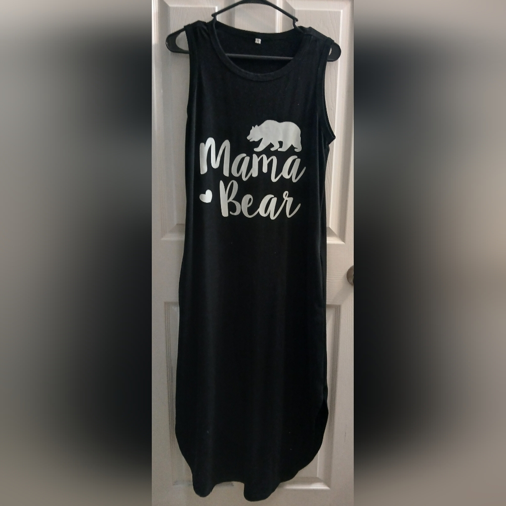 Black 'Mama Bear' Sleeveless Dress With Pockets!!AT LOWEST.\NPRICE CLOSING TOMOR
